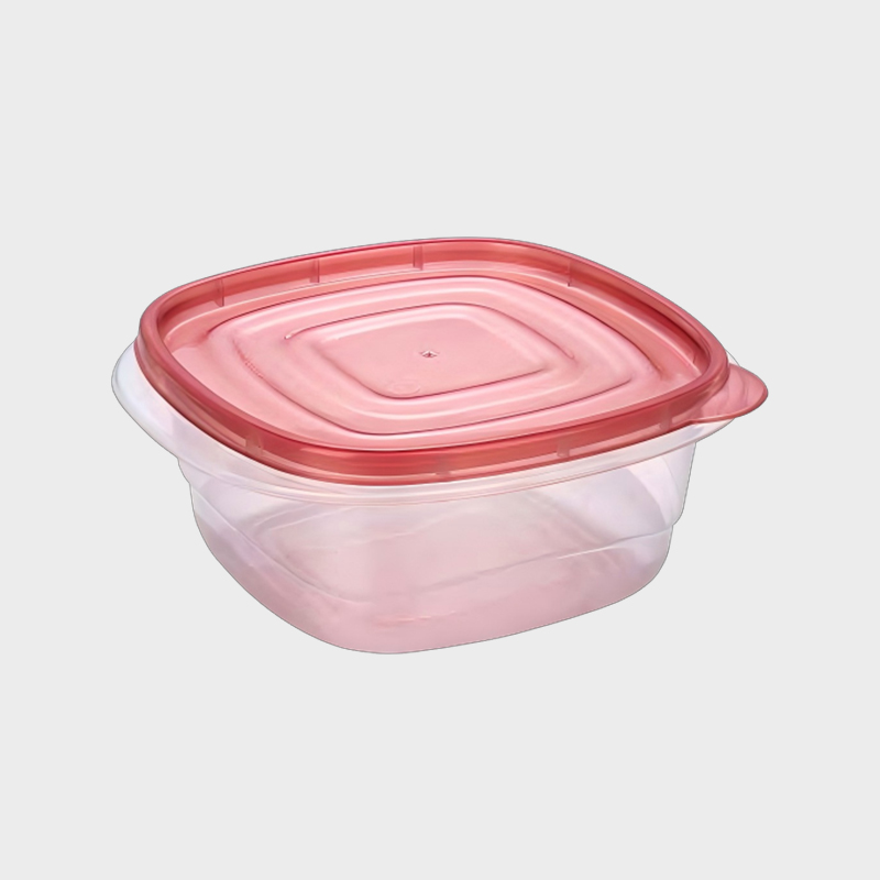 Set Bekas Penyimpanan Makanan dan Pertanian PFB010 1000ml Persegi PP dengan Tudung Merah