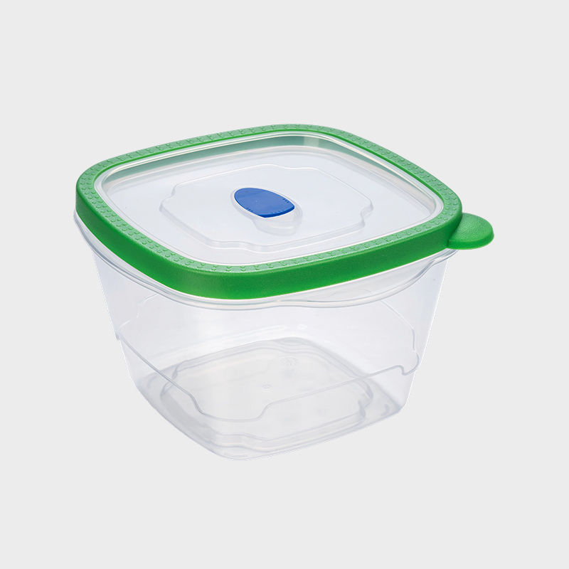 PFB029 1650ml Bekas Pengawetan Makanan PP Persegi Dalam dengan Tudung Terlampau Hijau Berventilasi