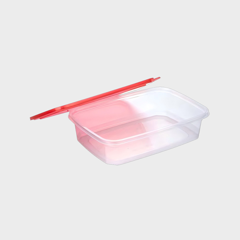 PFB056 3700ml Set Bekas Penyimpanan Makanan dan Pertanian PP Segi Empat dengan Tudung Merah